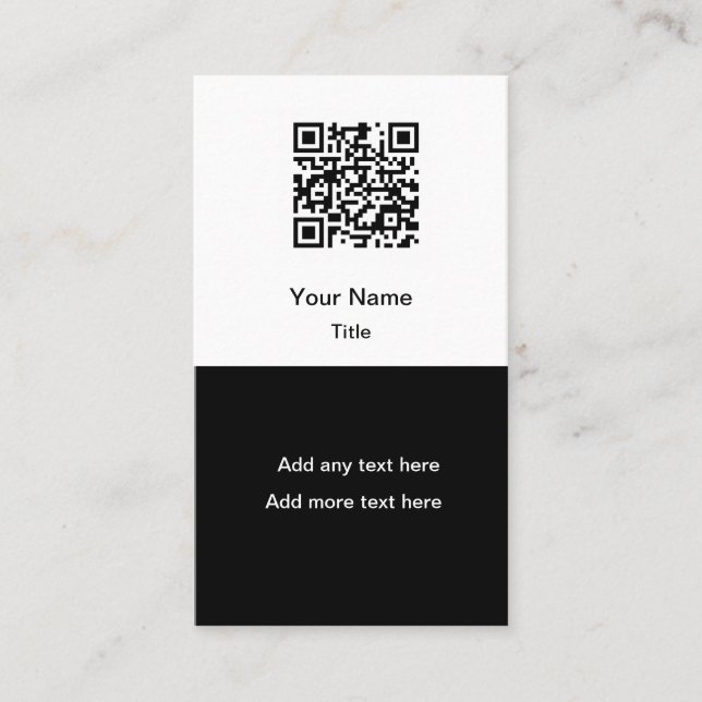 Cartão De Visita Simple Promotional QR Code Business Cards Vertical (Frente)