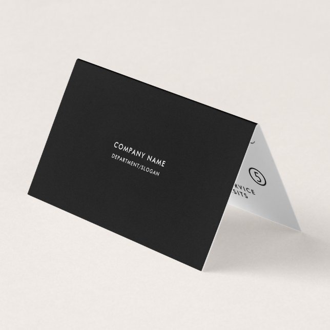 Cartão De Visita Simple Script - Fidelidade Dupla Preto e Branco (Frente)