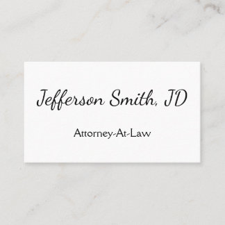 Cartão De Visita Simple, Script Name Attorney-At-Law Business Card