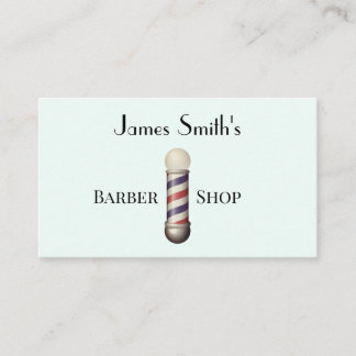 Cartão De Visita Simple White Barbers Pole Barbershop Business Card
