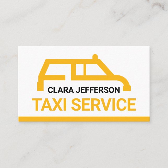 Cartão De Visita Simple Yellow Taxi Car Place Your Name (Frente)