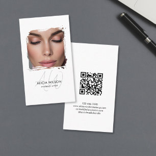 Cartão De Visita Simples Artista de Maquiagem Fotográfica Minimalis