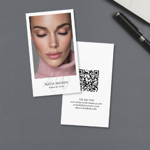 Cartão De Visita Simples Artista de Maquiagem Fotográfica Minimalis