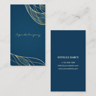 Cartão de visita Simples Azul com Marca Personaliz