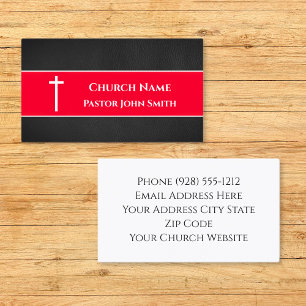 Cartão De Visita Simples Black Leather Grunge Christian