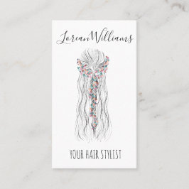 Cartão De Visita Simples Boho Lista de Cabelos Casados Código QR Ro