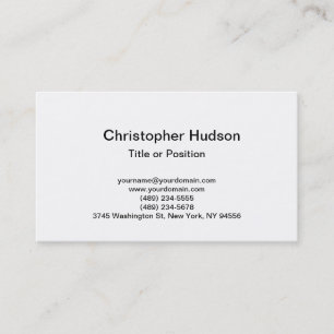 Cartão de visita Simples Branco