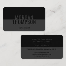 Cartão De Visita Simples Cinza Negra Mínima Elegante Moderna