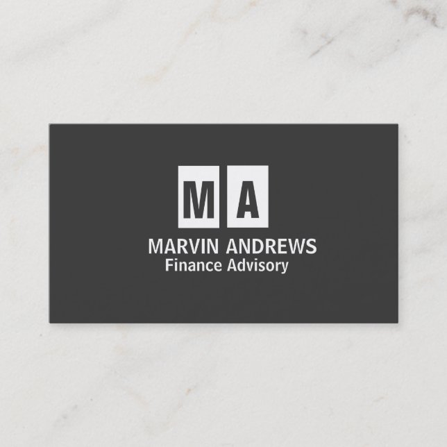 Cartão De Visita Simples Cinza Negra Moderna Elegante Profissional (Frente)