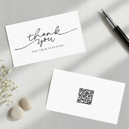 Cartão De Visita Simples Código QR Moderno Obrigado Elegante
