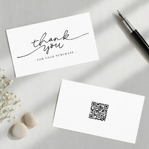 Cartão De Visita Simples Código QR Moderno Obrigado Elegante