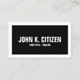 Cartão de visita simples corajoso - preto e branco