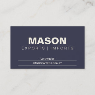 Cartão De Visita Simples   Creme/Azul