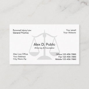 Cartão de visita simples do advogado