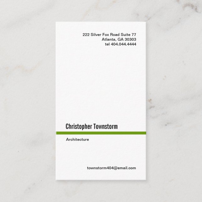 Cartão de visita simples do vertical da Linha (Frente)