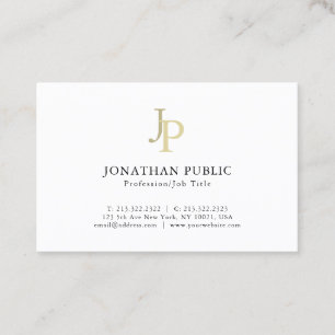 Cartão De Visita Simples Dourado moderno elegante do modelo