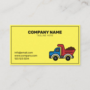 Cartão De Visita Simples Dump Truck Building Company Bu