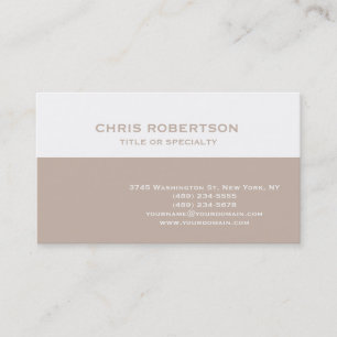 Cartão de visita simples e bege branco