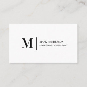 Cartão De Visita Simples e Branco Moderno Minimalista