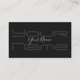 Cartão de visita simples e elegante em preto e cin