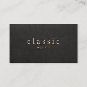 Cartão De Visita Simples e elegante visual preto de beleza