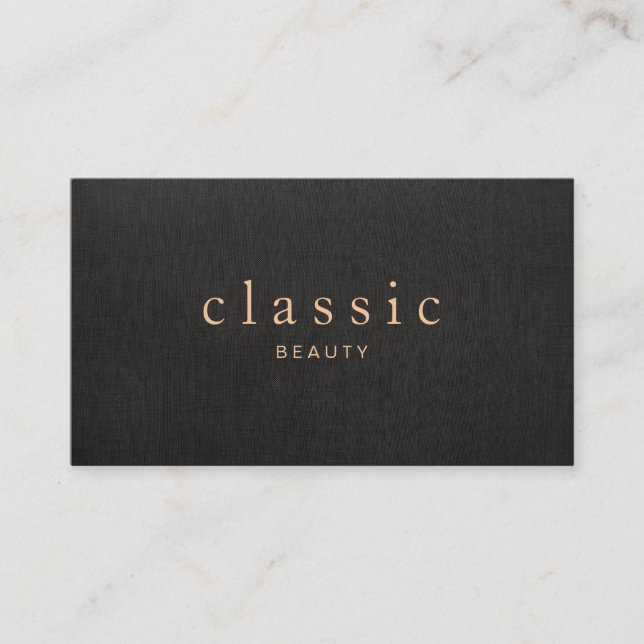 Cartão De Visita Simples e elegante visual preto de beleza (Frente)