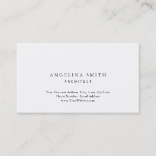 Cartão De Visita Simples e moderno profissional branco minimalista