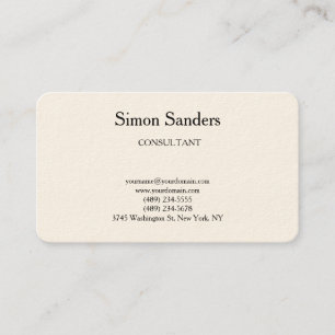 Cartão De Visita Simples e Simples Retro Clássico