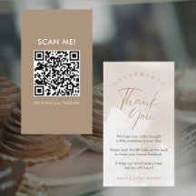Simples Elegante Bege Deixe uma Avaliação QR Code