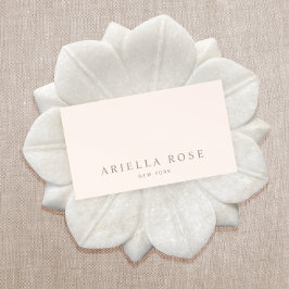 Cartão De Visita Simples Elegante Blush de cor-de-rosa mínimo profi