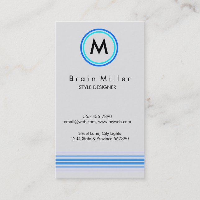 Cartão De Visita Simples Elegante comum profissional (Frente)