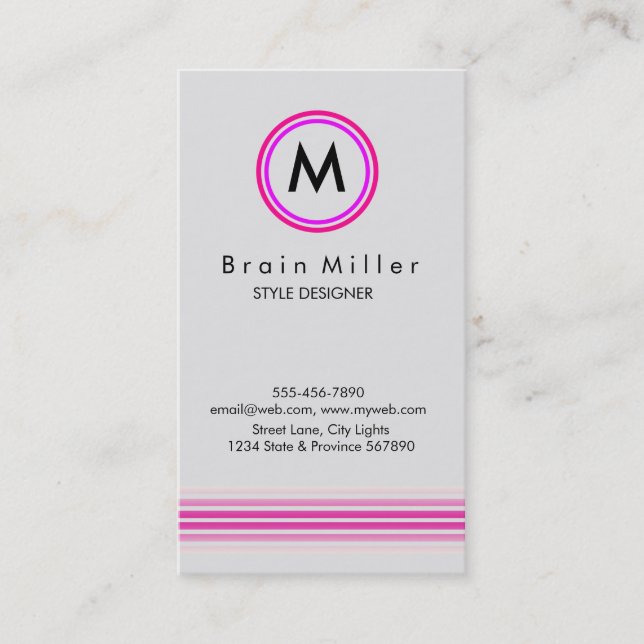 Cartão De Visita Simples Elegante comum profissional (Frente)