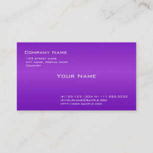 Cartão de visita simples, elegante e roxo.