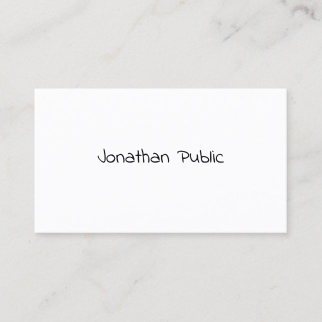 Cartão De Visita Simples Elegante Elegante Mínimo de Script Livre S (Frente)