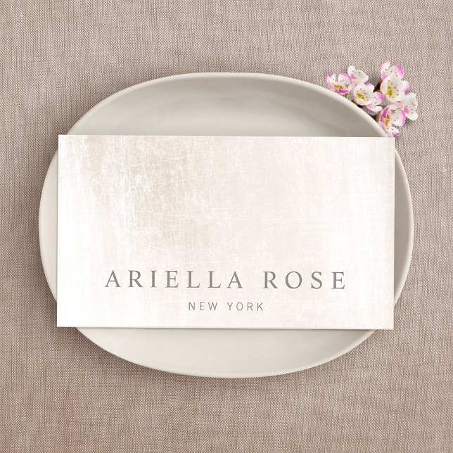 Cartão De Visita Simples Elegante Esmagado Brancos de Mármore Profi (Criador carregado)