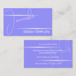 Cartão De Visita Simples Elegante Linhas Roxas Sigantation Luxury