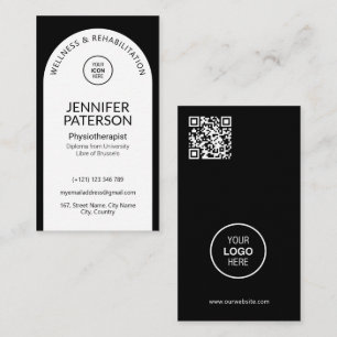 Cartão De Visita Simples Elegante Mínimo Código Qr Preto