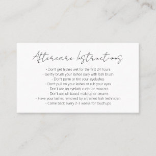 Cartão De Visita Simples Elegante Mínimo Lashes Modernos Após Cuida