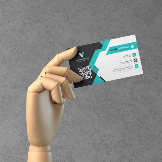 Cartão De Visita Simples Elegante Moderno Profissional (Criador carregado)