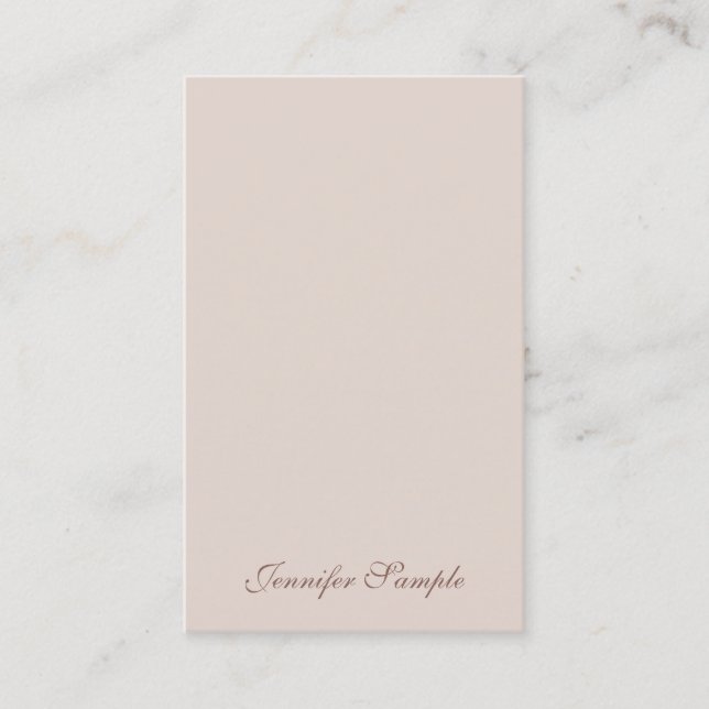 Cartão De Visita Simples Elegante Moderno Simples de Script Manuscr (Frente)