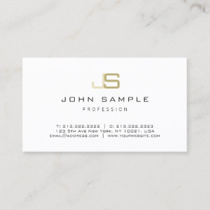 Cartão De Visita Simples elegante profissional moderno Monogrammed
