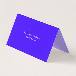 Cartão De Visita Simples Elegante Ultramarino Azul Minimalista