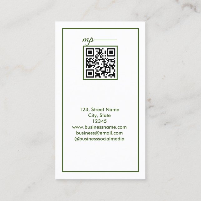 Cartão De Visita simples empresa adicione seu nome de texto (Verso)