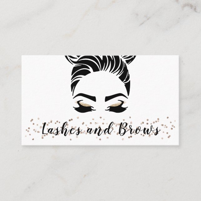 Cartão De Visita Simples Lashes Modernos Brigaram Ilustração (Frente)