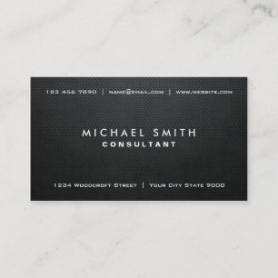 Cartão De Visita Simples liso moderno preto elegante profissional