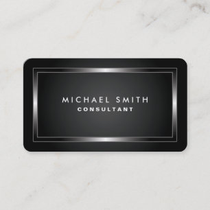 Cartão De Visita Simples liso preto moderno elegante profissional