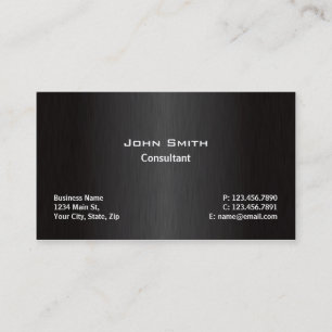 Cartão De Visita Simples liso preto moderno elegante profissional