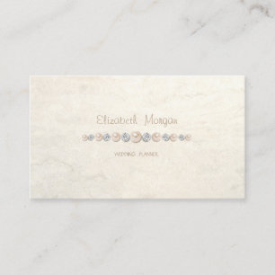 Cartão De Visita Simples luxuoso elegante, diamantes, pérolas