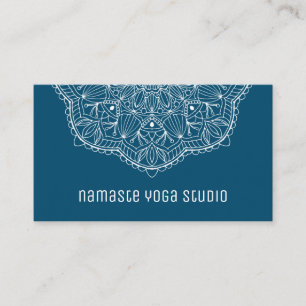 Cartão De Visita Simples Mão Elegante De Teal Desenhada Mandala