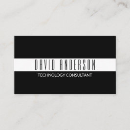 Cartão De Visita Simples, Moderna, Mínima, Greve Branca Negra Elega
